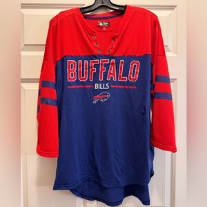 Buffalo Bills Women’s XXL Blue V-Neck Long Sleeve Top NFL Team Apparel Shirt